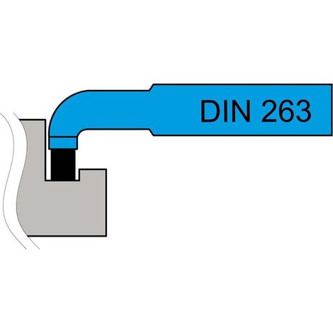 Outil DIN 263 pour tournage a droite rainures interieures 16x16 mm pour tour