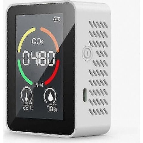 Sentinelle de la qualité de l'air, détecteur de CO2 avec capteur Ndir avancé, surveillance en temps réel pour la maison, le bureau et les voyages (25-26 s). (1/3)