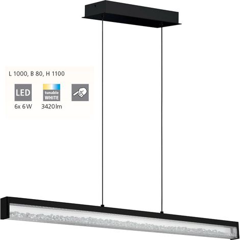 Sospensione Moderna Cardito 1 Alluminio Nero 6 Luci Led 6W 3420Lm (1/3)