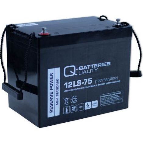 Q-Batteries 12LS-75 12V 75Ah Blei Akku Standard-Typ AGM 10 Jahres-Typ