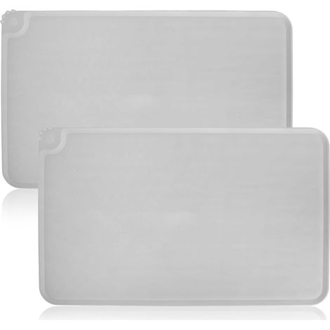 2 Tapis Gamelle, Silicone Antidérapant, Bord Surélevé, Imperméable, Pour Chien Chat