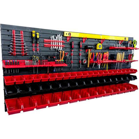 Panneau à outils d'atelier 172x78 cm + 53 plateaux (1/5)