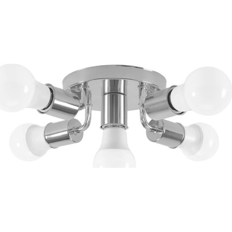 LÁMPARA de TECHO APP707-5C SPOTLIGHT METAL CROMO 5-PUNTOS de LUZ E27 24,5X24,5X8CM