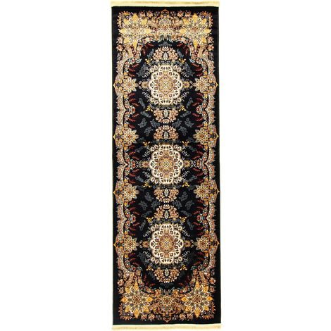 Tapis persan Venus - 200x100cm, Rectangular - 100% Acrylique - Tissé - Noir (1/5)