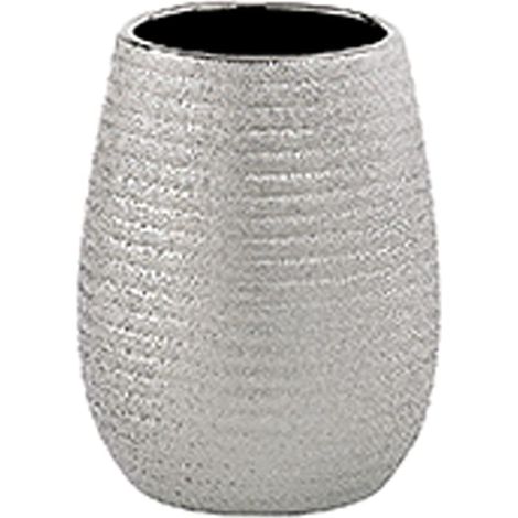 Gedy Argento, G-Astrid Bagno, Dimensioni 11 X 8,3 X 8,3 CM Peso 0,294 kg, Porta spazzolino in Ceramica, Anni di Garanzia 2, Design R&S, Unica (1/4)