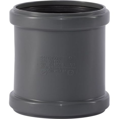 Manchon HTsafe 175500 DN/OD 110 – Triple lèvre d'étanchéité – Paroi intérieure lisse – Insonorisation – Gris RAL 7043 – Ostendorf (1/2)