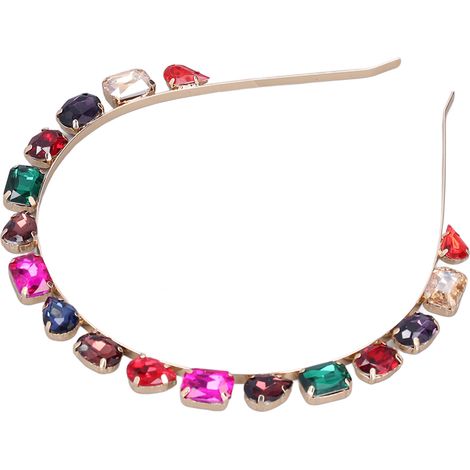 Serre-tête strass premium résistant, confortable, couleurs vives, bandeau cheveux coloré CHT-714 (1/5)