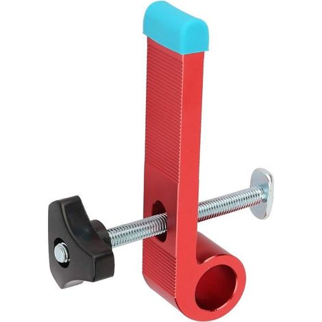 Pince à bois glissière en T – alliage aluminium – rouge / bleue – slot track stopper – type B (1/5)