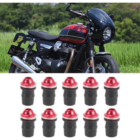 10 vis hexagonales intérieures M5 universelles pour pare-brise de moto (rouge) (1/5)