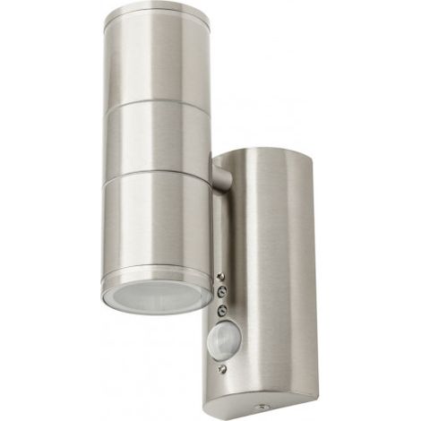 Litecraft Irela Wall Light Outdoor Up Down Fitting With Sensor - Stainless Steel (1/5)
