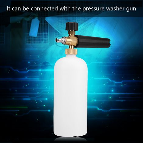 Pistolet nettoyeur à bulles de neige réglable 1/4 pouce, buse de lavage de voiture en bouteille de 1 L, nettoyeur haute pression pour voiture (1/5)
