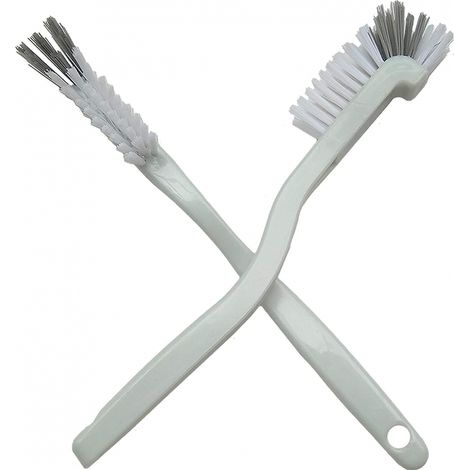 BEBUSINGOTO Cepillo para platos (2 unidades), cepillo para limpieza de cocina, cepillo para leche, cepillo para fregar el baño, cepillo para esquinas de azulejos para fregadero con cerdas rígidas (1/5)