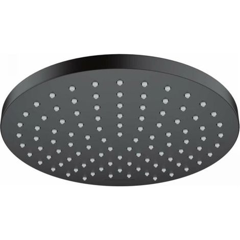 Fixed shower head diameter 20 cm Rain volume swivel ball Fixed installation ABS Matte black round (1/4)