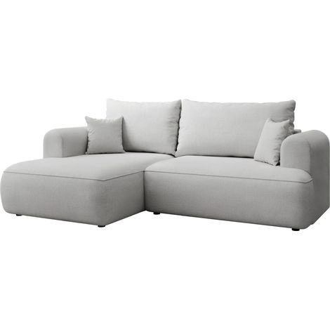 Selsey Ovo Mini – Ecksofa mit Schlaffunktion, links – Hellgrau – Chenille, Easy Clean (1/5)