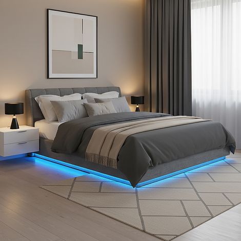LED Polsterbett Tröstiar 180x200cm Anthrazit [en.casa]
