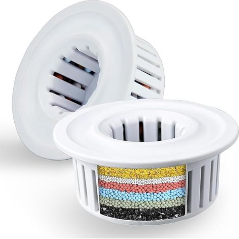 2 Pièces Cartouches de filtre de douche longue durée, filtre de rechange universel en 20 étapes pour Pommes de Douche de tête, élimine le Chlore et le Fluorure et La Filtration Des Particules (1/5)