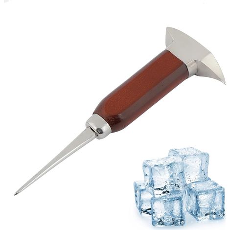 1 Pic à Glace Acier Inoxydable, Manche Bois Ergonomique, Style Japonais, Pour Maison et Salon de Thé