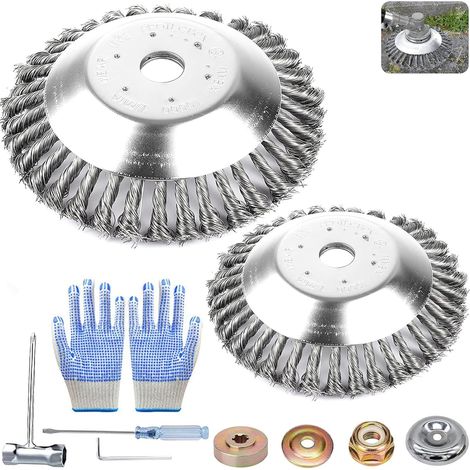 Brosse Pour Debroussailleuse - 25 4 Mm - Universelle Pour Tondeuse A Gazon A Arbre Droit - 2 Pieces (1/5)