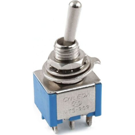 CA 3A / 250V 6A 125V 6 broches DPDT On Interrupteur a bascule 2 positions Bleu (1/3)