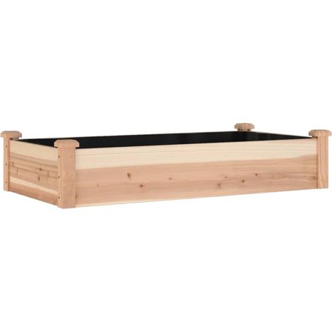 Vassoio per fioriera aiuola rialzata piante fiori terrazza giardino rivestimento giardino 120 x 60 x 25 cm legno massello abete marrone 020039836