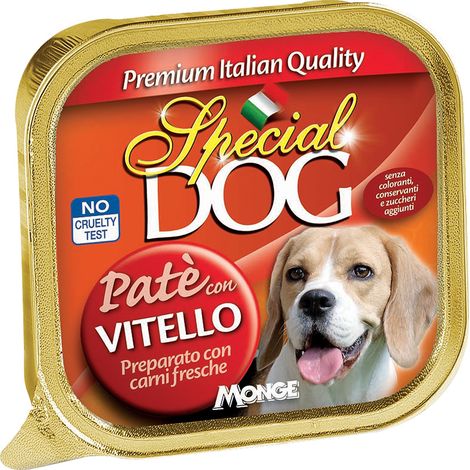 Alimento per Cani Vitello Monge Pate Special Dog 24 Pezzi 150 gr
