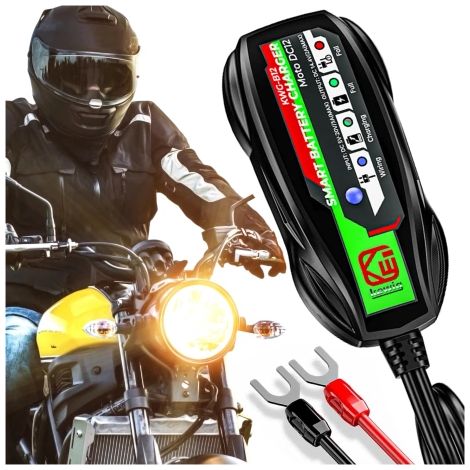 Chargeur de batterie moto Kewig B12 - Mini chargeur avec connexion batterie, USB-C (prise secteur ou batterie externe), intelligent et doté de fonctions de sécurité (1/5)