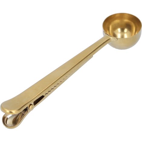 2-in-1 Multifunktions-Kaffeelöffel mit Beutelclip, Kaffeemesslöffel aus Edelstahl 430 (1/5)