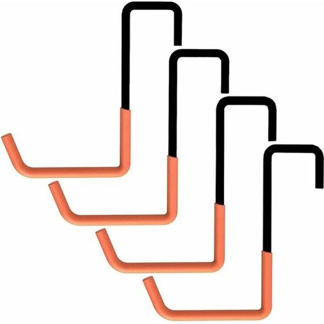 Heavy Duty Rafter Hooks, Large S Hooks, Ladder Bike Hangers, Garage Storage Organizer, Vinyl Coating, Orange 4PACK (1/5)