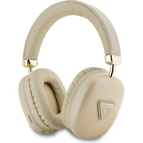 Cuffie circumaurali Guess Bluetooth 5.3 con logo triangolare metallico color oro. (1/4)
