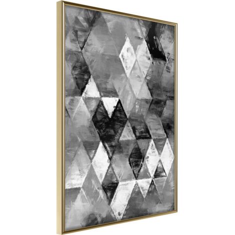 Affiche Murale Encadrée "Abstract Diamonds" 30 x 42 cm Or
