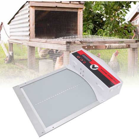 Ouvre-portail automatique pour poulaillers et canardiers, type à rail coulissant, ouvre-portail automatique pour l'élevage de volailles. (1/5)