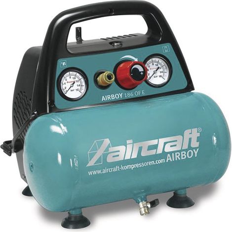 Compresseur sans huile cuve 6 L 1,1 kW / 1,5 Ch 180 L/min 8 Bars 230V Aircraft AIRBOY 186 OF E (1/5)