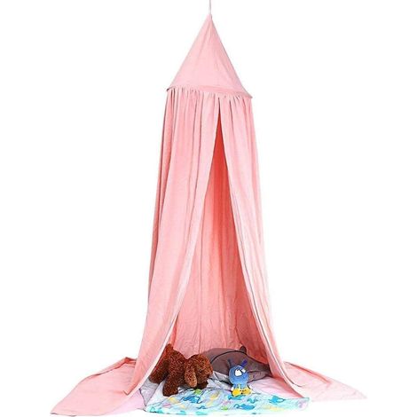 Canopée pour bébé - en Mousseline de Soie - pour lit de bébé, Tente de Jeu, Chambre d'enfant - Hauteur : 240 cm - Longueur de l'ourlet : 260 cm (Rose) (1/5)