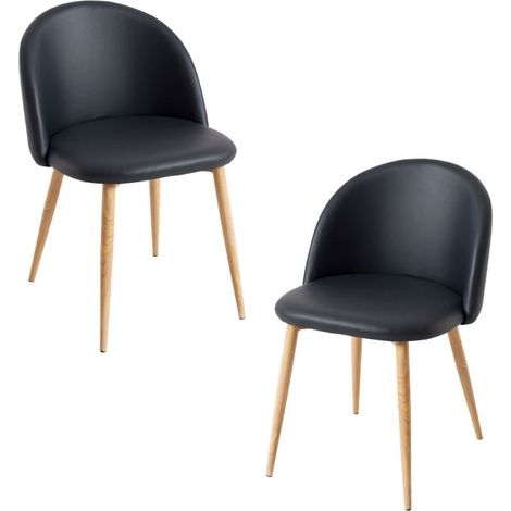 Packs Sillas Comedor - Pack 2 Sillas Vint Polipiel - Negro (1/5)