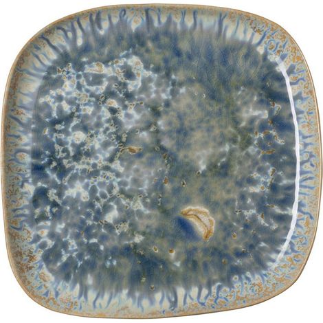 Assiette céramique bleu intense 28x28x3cm (1/3)