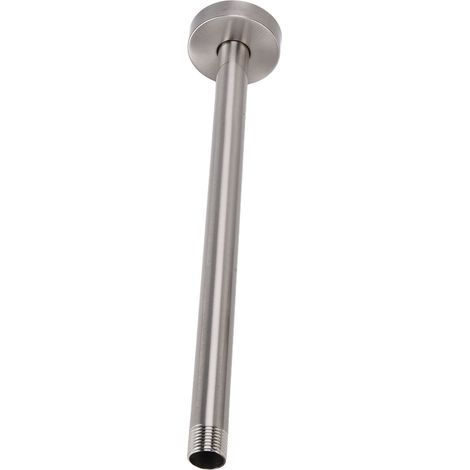 Bras de douche NPT 20 mm, rallonge murale encastrée de 30 cm (12 pouces), en acier inoxydable brossé, finition brossée. (1/5)