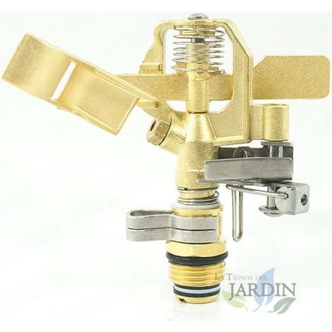 Arroseur agricole en laiton 1/2'' réglable 10-15 mètres. Débit 9 à 20 litres/minute