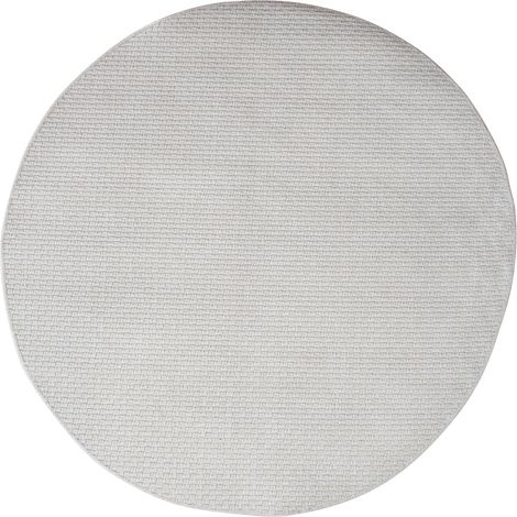 BANGALOR - Tapis d'extérieur/intérieur aspect jute blanc D160 (1/5)