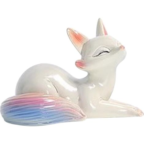 Figurine Renard en Résine Beige Changeant de Couleur pour Décoration de Thé, Petite Statue Simple et Généreuse pour Maison de Thé ou Bureau D'étude (1/5)