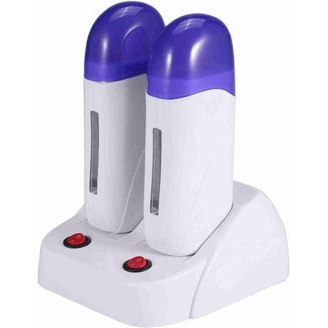 Chauffe Cartouche Cire Roll On Cire Cartouche Appareil Chauffe-Cire Chauffe Épilation Corps Rouleau De Cire Épilatoire pour Visage Aisselle Corps Jambe (Double) (1/5)