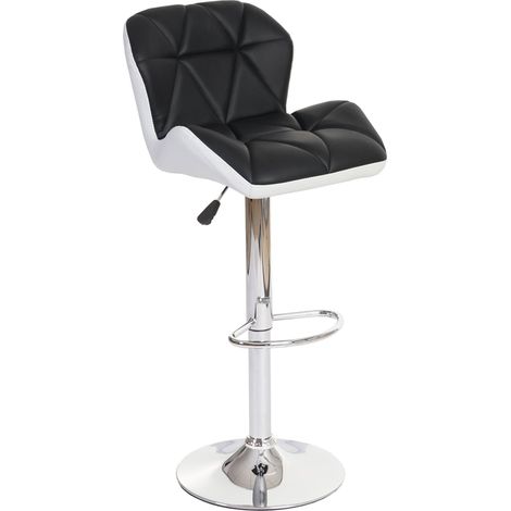 Sgabello bar regolabile girevole con poggiapiedi HHG-244 acciaio cromato ecopelle nero