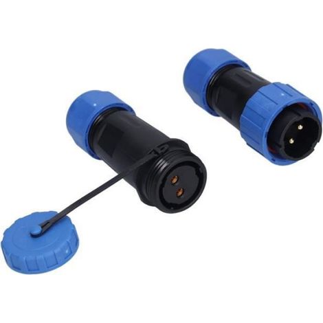 Connecteur Aviation - IP68 Etanche - 2P+T Sans Soudure - Sertissage Vis - Cuivre Plaqué Or - 250 V - 25 A - 1 Pièce (1/4)