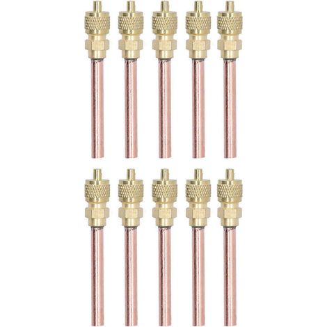 Lot de 10 vannes de remplissage CVC 1/4SAE, clapets anti-retour en laiton pour climatiseur R22, R12 et R134 (1/5)