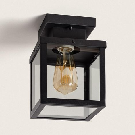 Aplique de Techo Exterior Acero Inoxidable Theia  Negro