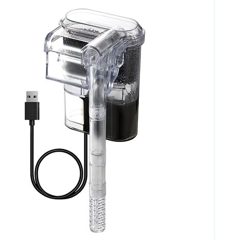 Outdoor Aquarium Filter, Oxygen Pump Filter with Rear Hanging USB with Adjustable Water Flow for Freshwater and Saltwater (1/5)