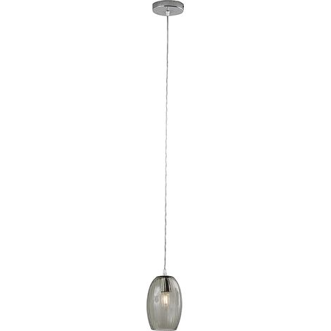 Suspension ronde Talisker en verre fumé E14 IP20 - Lustre à lumière directe en verre fait main pour l'intérieur - Groupe Rossini (1/5)
