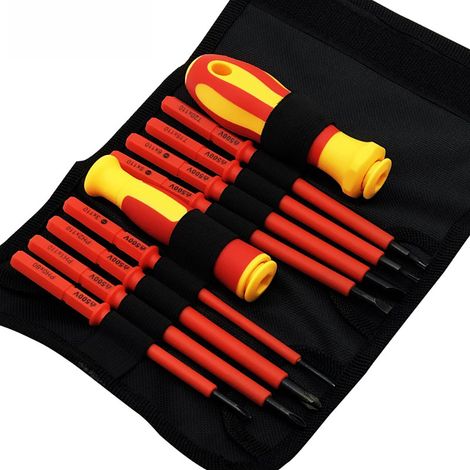 Tournevis isolés 1000V, coffret 6 pièces pour électriciens et bricolage, protection anti-électrocution, usage domestique (1/3)