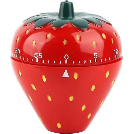 Minuterie de cuisine en forme de fraise, minuterie de cuisine de 60 minutes, rappel de temps mécanique