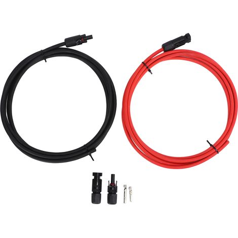 Câble de rallonge solaire 10AWG avec connecteurs mâle et femelle, verrouillage automatique, pour extérieur, 3 mètres (1/5)