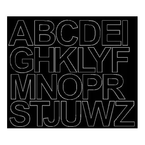 Pegatinas autoadhesivas con letras de 4,5 cm, color negro brillante.